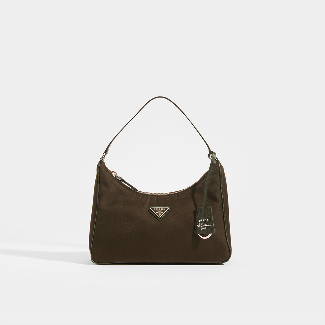 Prada nylon green bag deals