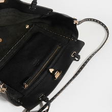 Load image into Gallery viewer, VALENTINO Garavani Medium Rockstud Tote in Black Textured Leather