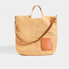 Load image into Gallery viewer, LOEWE Slit Large Raffia Tote in Tan