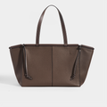 Cushion Tote Bag in Grey Textured Leather