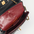 Vintage Classic Double Flap Bag in Black Lambskin