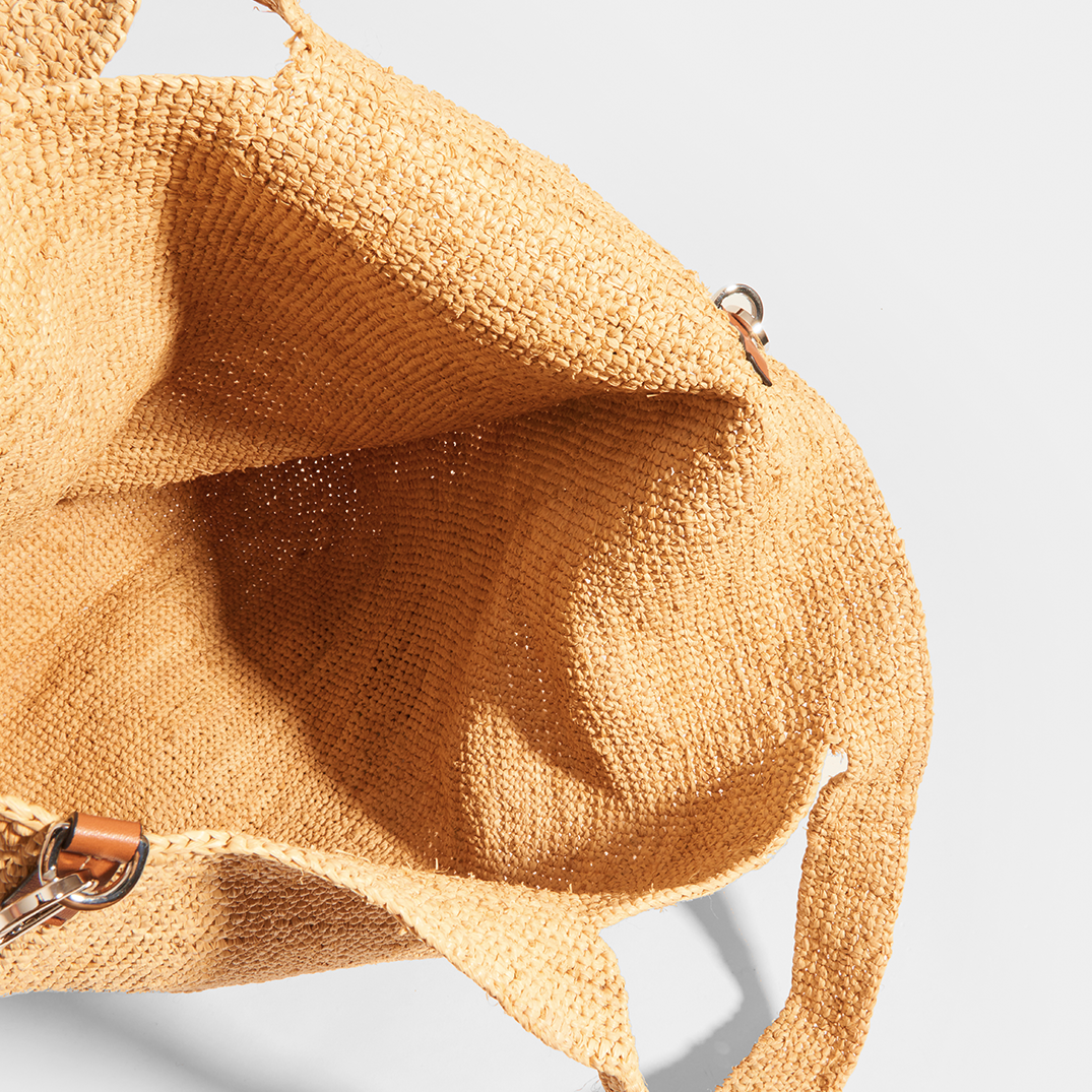 LOEWE Slit Large Raffia Tote in Tan