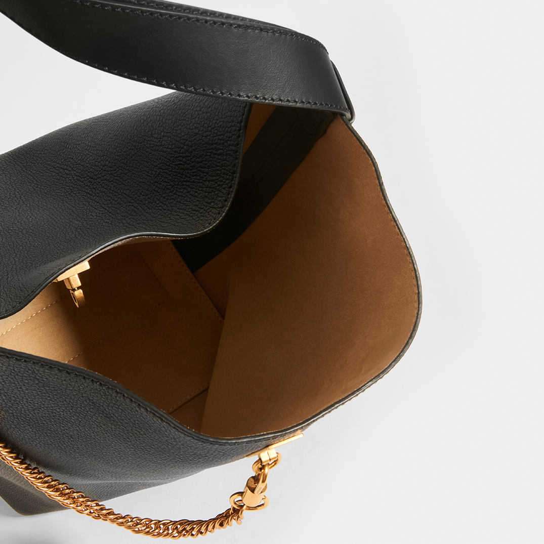GIVENCHY GV Bucket Bag in Medium Grained Black Leather COCOON