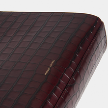 Load image into Gallery viewer, MANSUR GAVRIEL Elegant Croc-Effect Leather Frame Bag in Brown