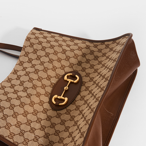 GUCCI 1955 Horsebit Tote Bag in Brown GG Supreme Canvas