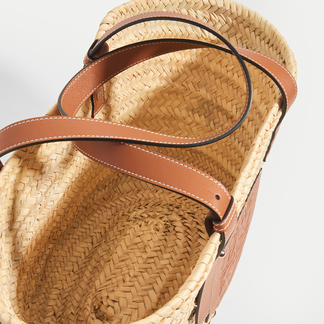 LOEWE Medium Basket Bag in Tan - Interior View