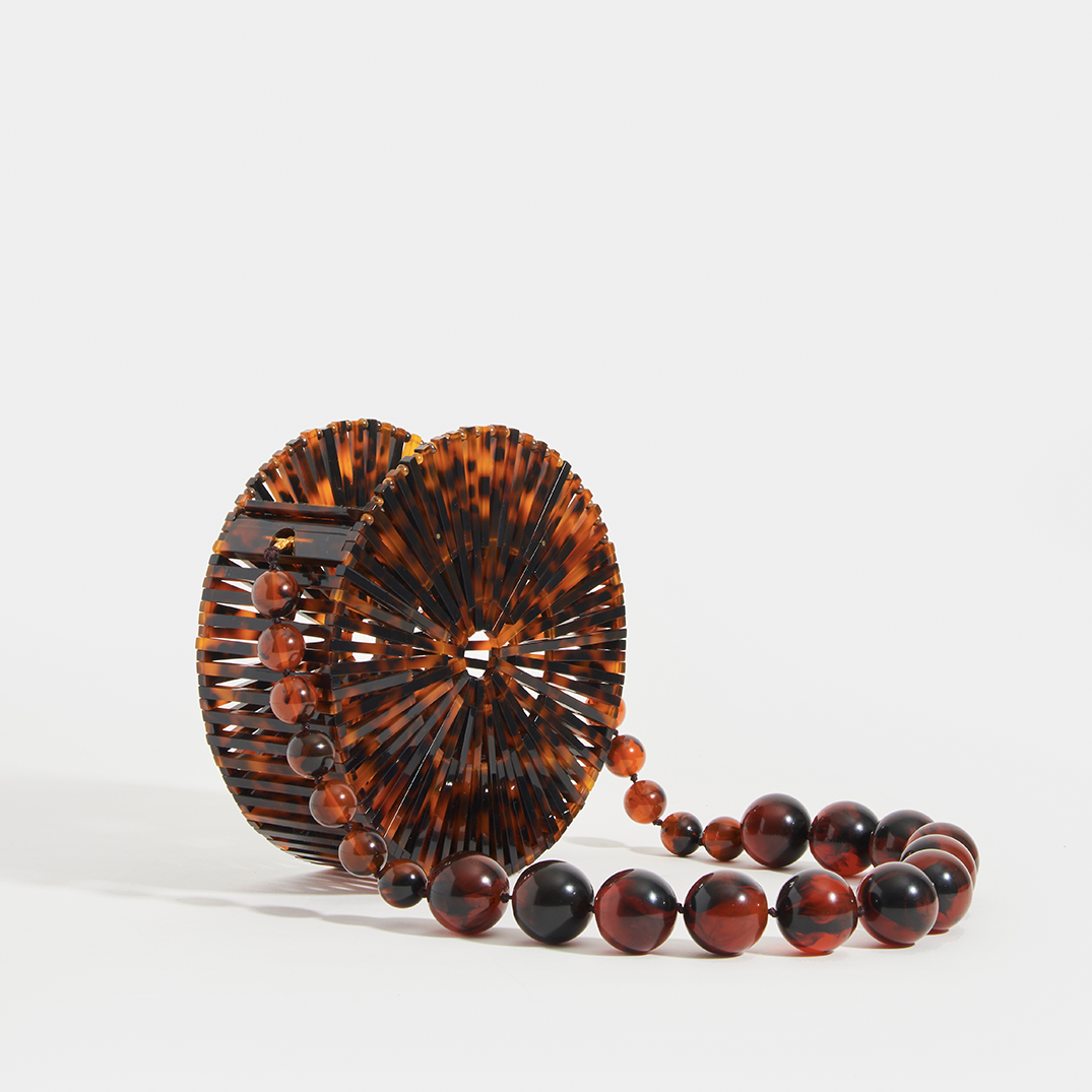 Brown Luna Bag in Tortoiseshell Acrylic