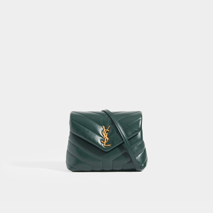 SAINT LAURENT Toy LouLou Shoulder Bag in Dark Green