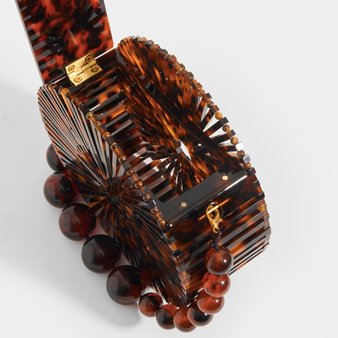 Brown Luna Bag in Tortoiseshell Acrylic