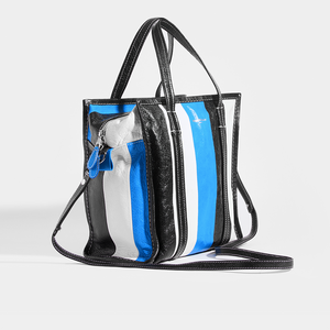 BALENCIAGA Bazar M Striped Shoulder Bag