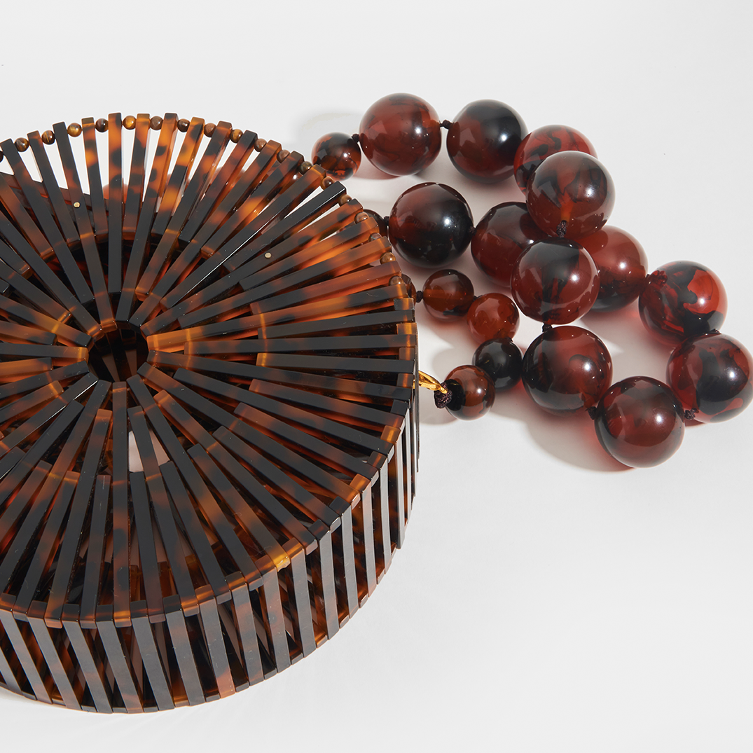 Brown Luna Bag in Tortoiseshell Acrylic