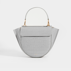WANDLER Hortensia Medium Top Handle in Grey Embossed Croc [ReSale]