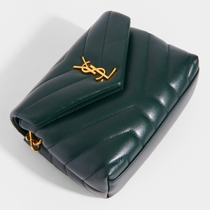 SAINT LAURENT Toy LouLou Shoulder Bag in Dark Green