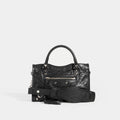 Mini City Bag With Silver Hardware in Black