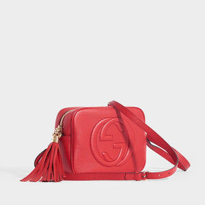 GUCCI Soho Small Leather Disco Bag in Red