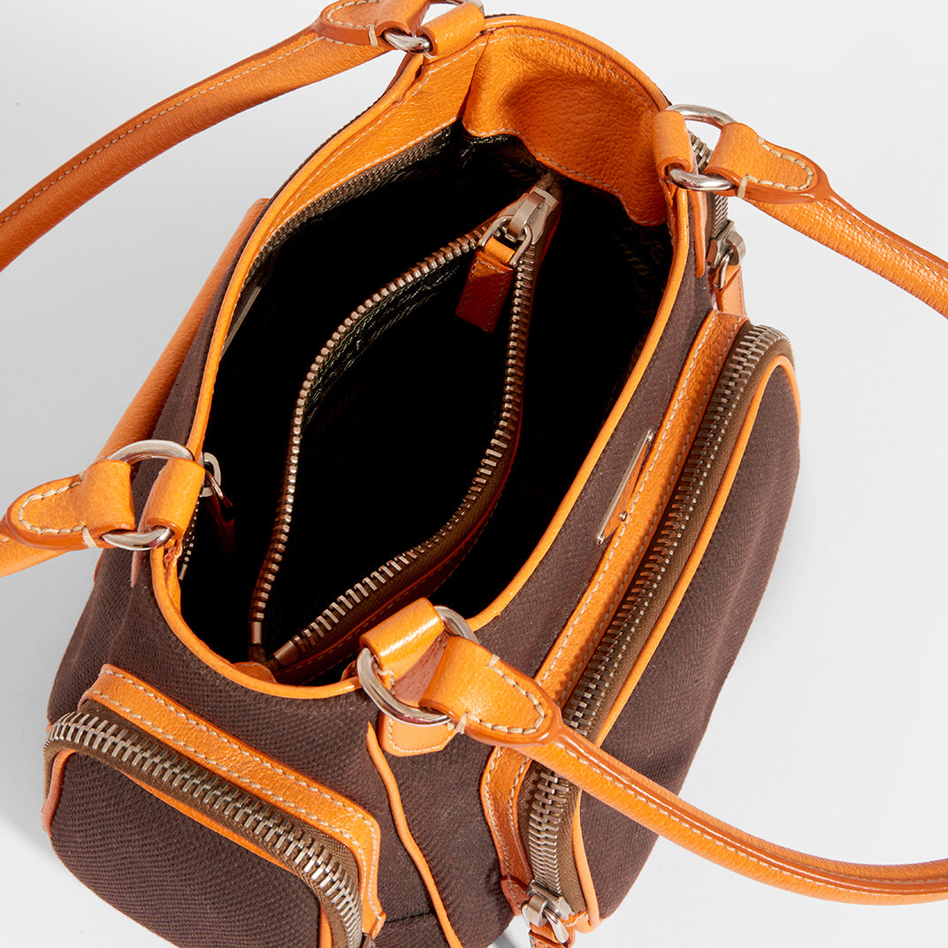 Vintage Canapa Multi Pocket Bowler Bag
