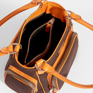 PRADA Vintage Canapa Multi Pocket Bowler Bag