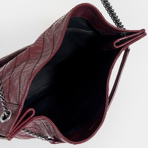 Saint Laurent Mini Niki shoulder bag in burgundy red