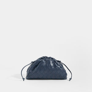 BOTTEGA VENETA Pouch 20 Intrecciato Crossbody in Deep blue Leather