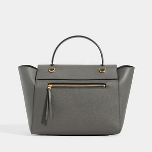 CELINE Mini Belt Bag in Grained Leather in Grey