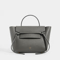 Small Belt Bag in Grey Grained Leather