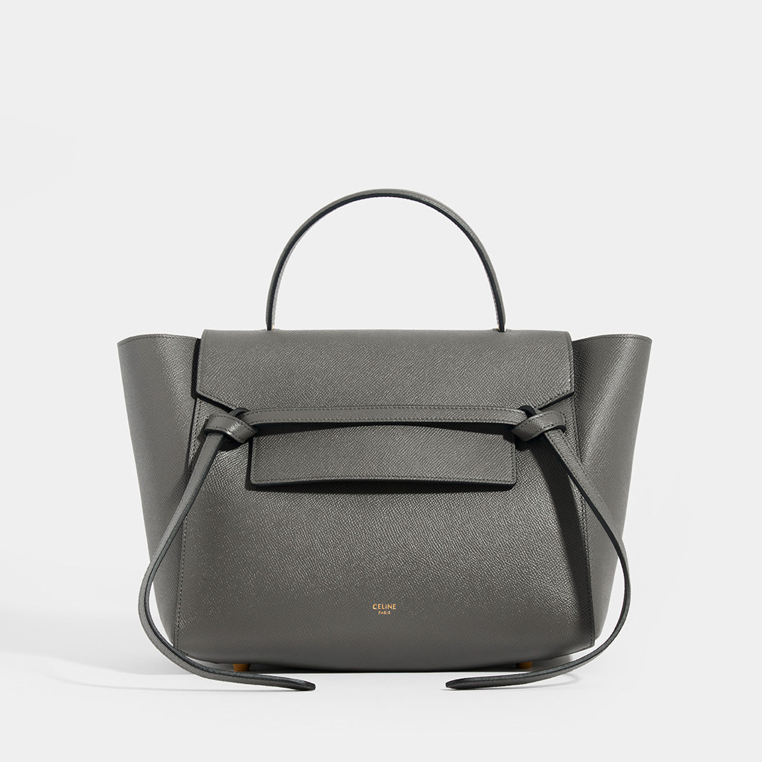 Small Belt Bag in Grey Grained Leather