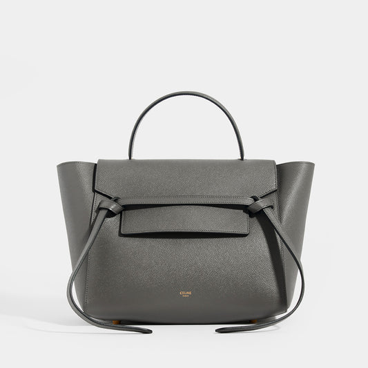 Small Belt Bag in Grey Grained Leather