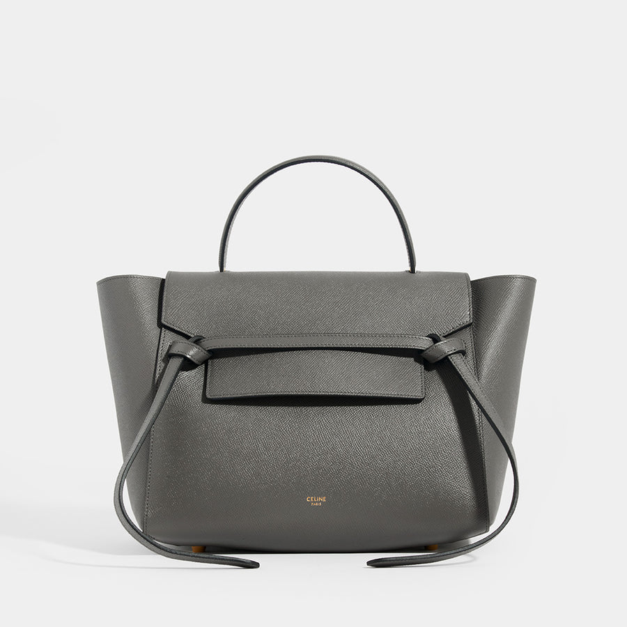 Small Belt Bag in Grey Grained Leather