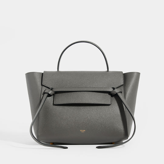Small Belt Bag in Grey Grained Leather