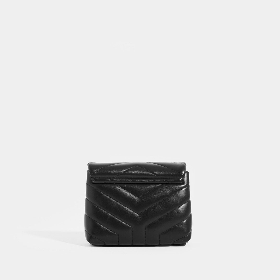 Toy Loulou Shoulder Bag in Black Leather with Gold Hardware
