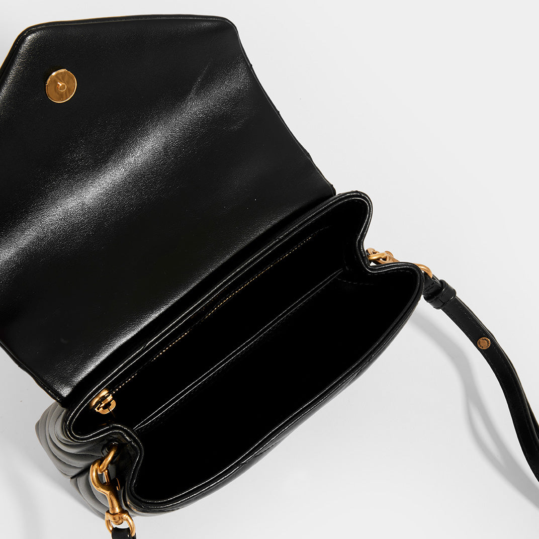 Toy Loulou Shoulder Bag in Black Leather with Gold Hardware