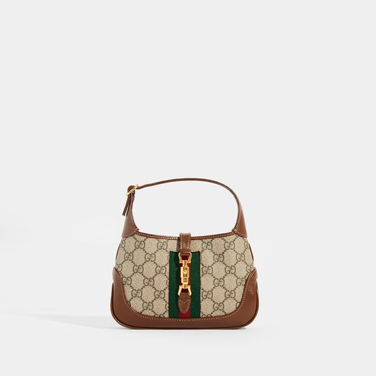 Front view of the GUCCI Jackie 1961 Mini Hobo bag in Canvas