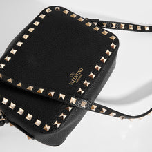 Load image into Gallery viewer, VALENTINO Rockstud Leather Camera Bag in Black Top View