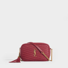 Load image into Gallery viewer, SAINT LAURENT Lou Small Quilted Crossbody in Red Leather