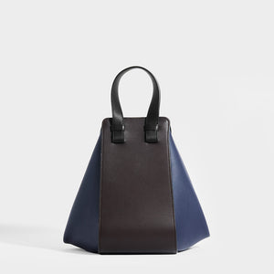 LOEWE Hammock Small Tote in Chocolate/Navy