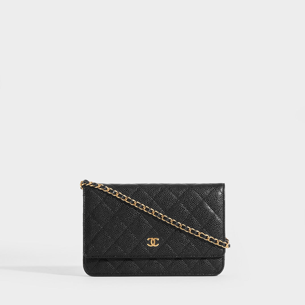 CHANEL Wallet on Chain WOC Caviar Leather Crossbody Bag Black-US