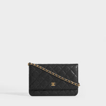 Load image into Gallery viewer, CHANEL Wallet on Chain Caviar Leather Crossbody in Black