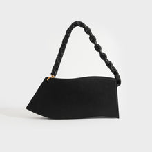 Load image into Gallery viewer, Back view of Jacquemus La Vague shoulder bag in black leather