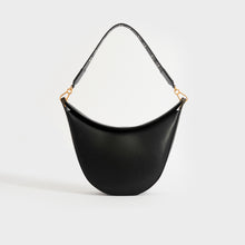 Load image into Gallery viewer, Front view of Loewe Luna shoulder bag in black leather and gold hardware.