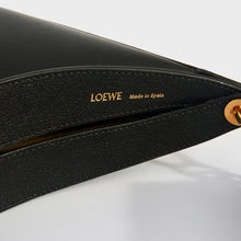 Load image into Gallery viewer, Loewe, made in Spain gold leaf embossing on Loewe Luna leather shoulder bag in black.