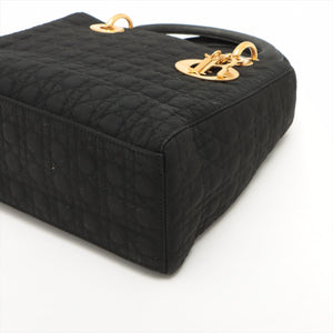 CHRISTIAN DIOR Medium Lady Dior Bag in Black Nylon [ReSale]