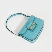 Load image into Gallery viewer, GUCCI 1955 Horsebit Leather Shoulder Bag in Light Blue