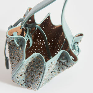 ALAÏA Rose Marie Embellished Laser-Cut Leather Bucket Bag