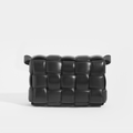 Padded Cassette Bag in Nero Leather with Gold Hardware