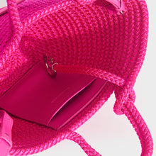 Load image into Gallery viewer, Inside view of Balenciaga Ibiza nylon and leather bag in pink