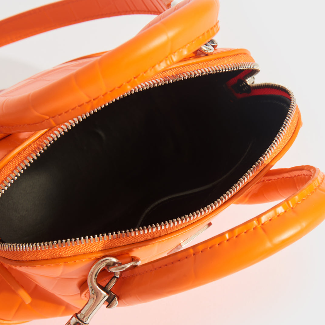 BALENCIAGA XXS Ville Leather Tote in Orange COCOON