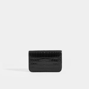 BALENCIAGA B-Logo Croc Effect Leather Crossbody