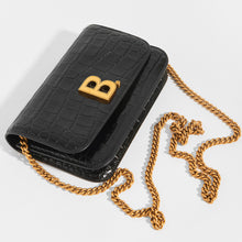 Load image into Gallery viewer, BALENCIAGA B-Logo Croc Effect Leather Crossbody