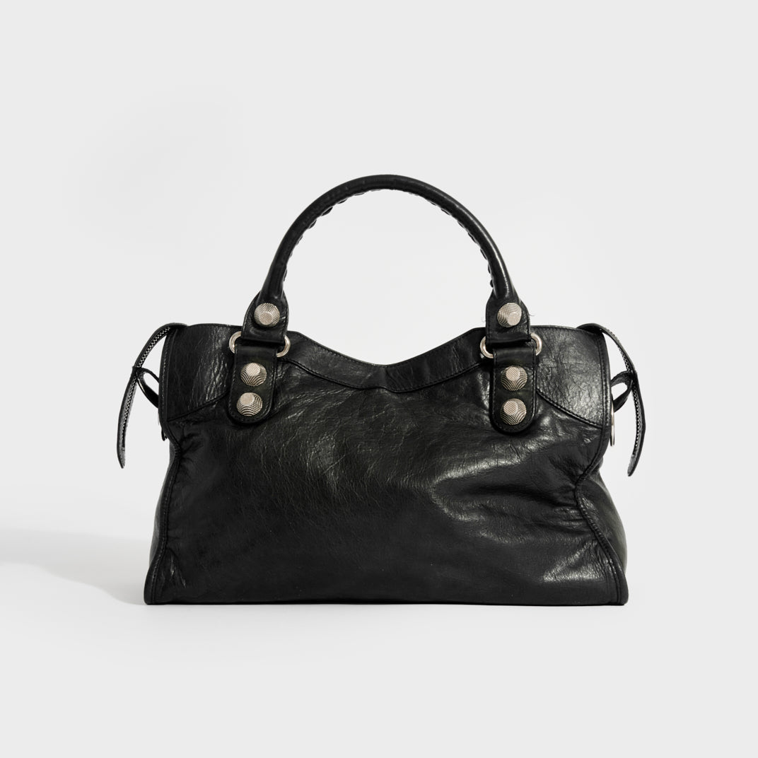 BALENCIAGA-The-City-Leather-2Way-Hand-Bag-Black-115748 – dct