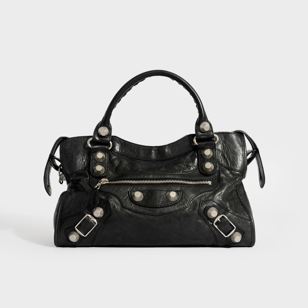 BALENCIAGA City Medium Bag in Black Leather
